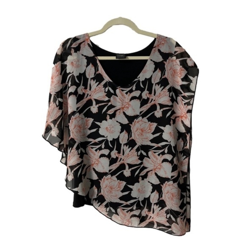 ⭐️ Floral overlay top- size small to medium (measurements in description)